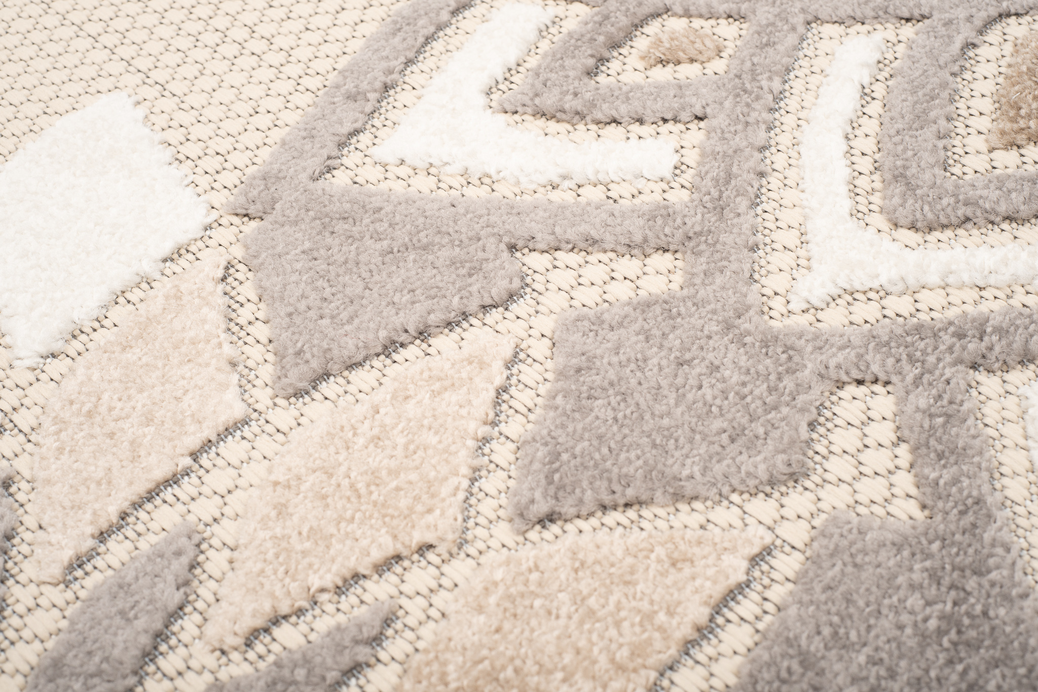 Area Rug Patio Outdoor Cream Grey Flowers - Image 4