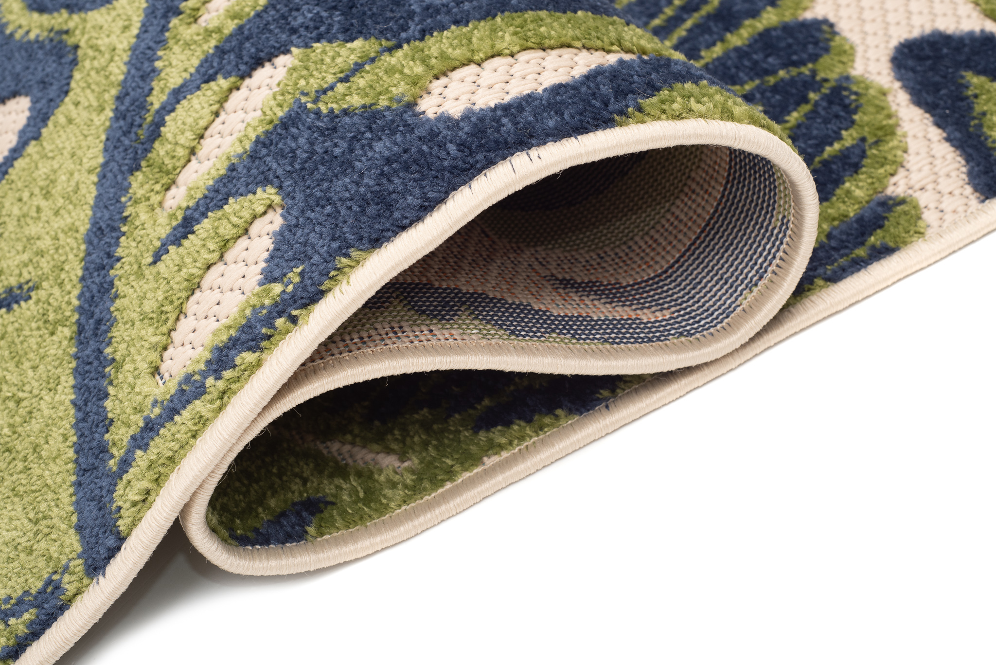 Area Rug Patio Outdoor Cream Monstera Leaves