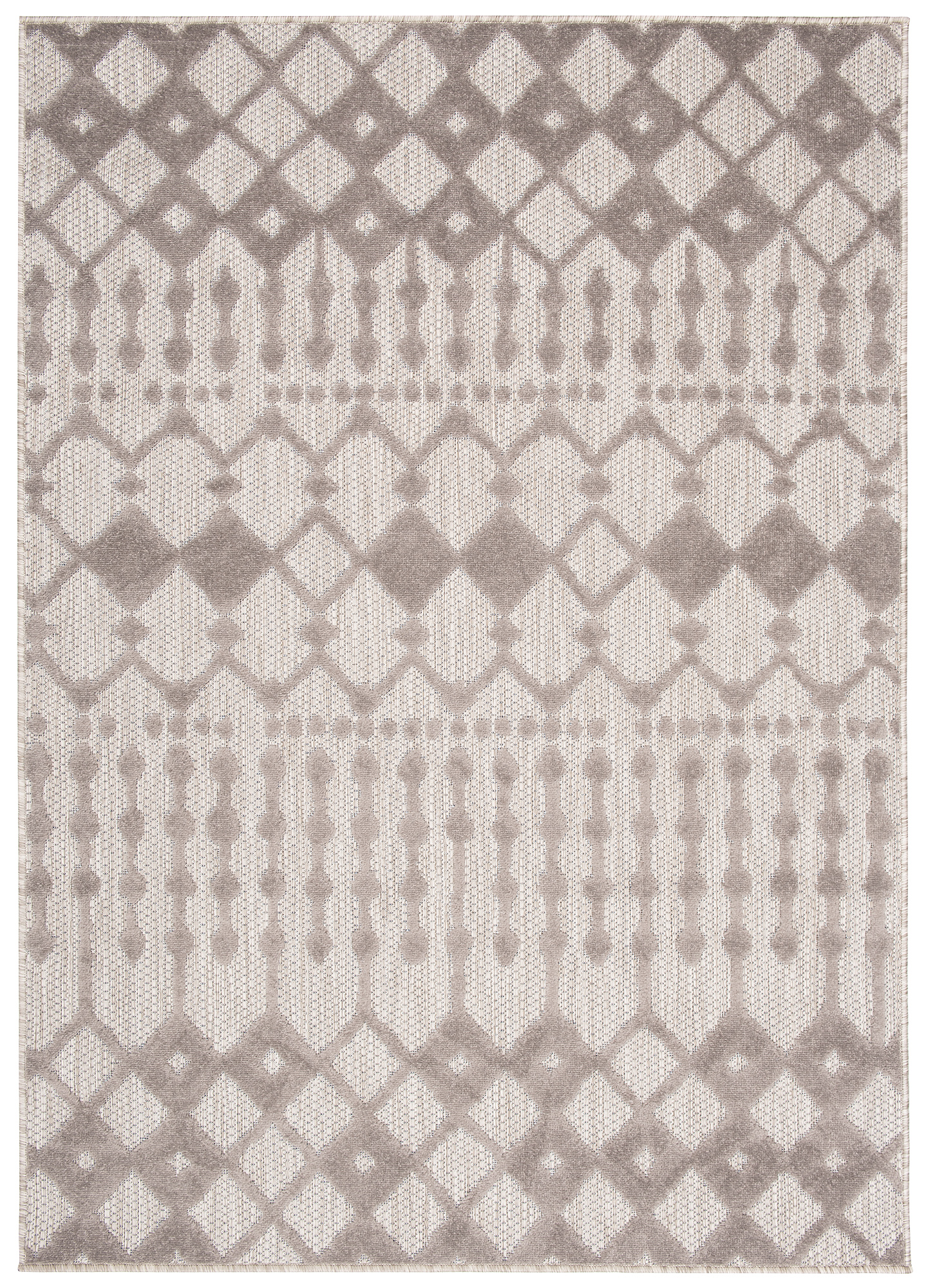Area Rug Patio Outdoor Grey Beige Ethnic