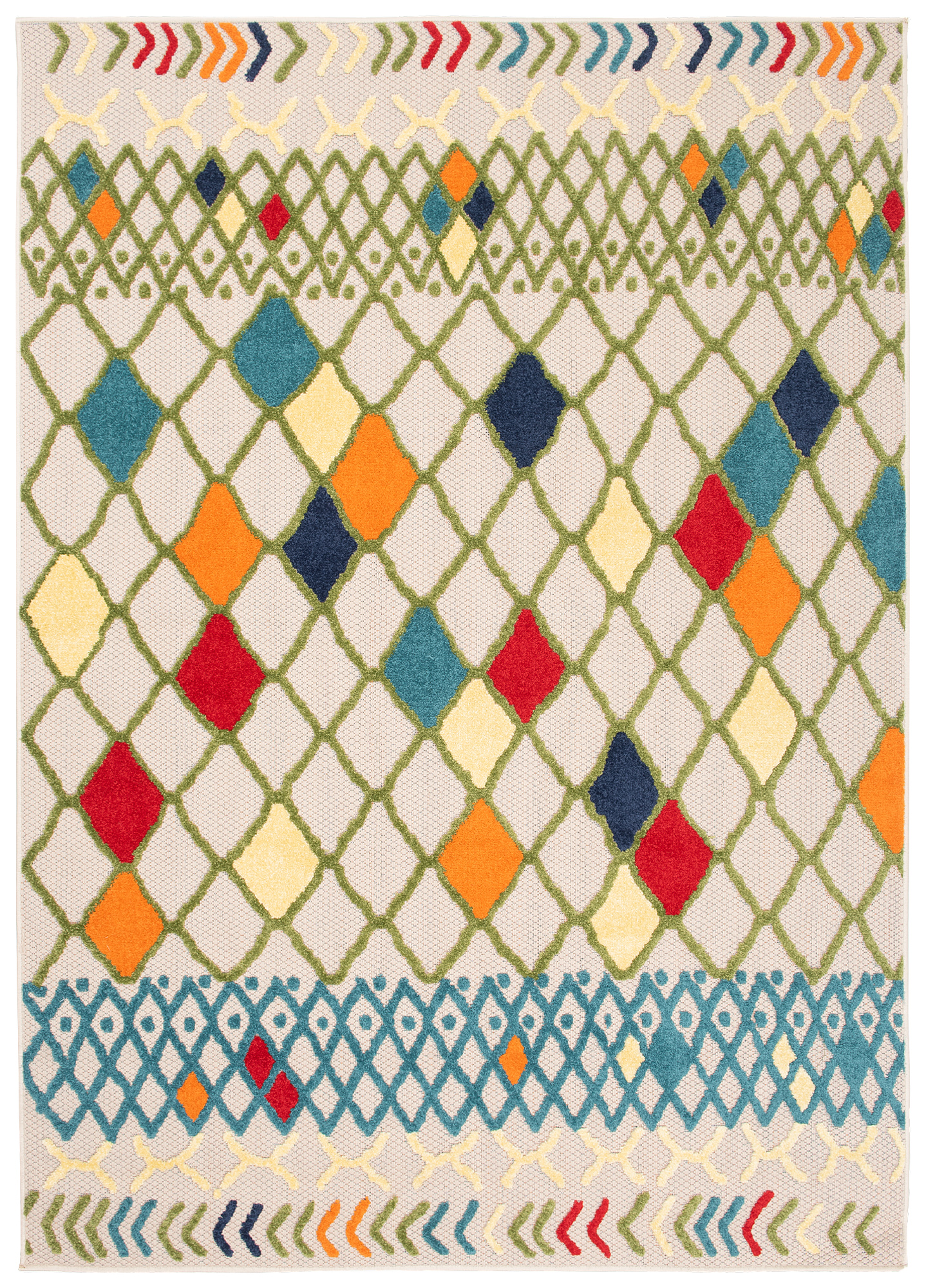Area Rug Patio Outdoor Multicolour Ethnic