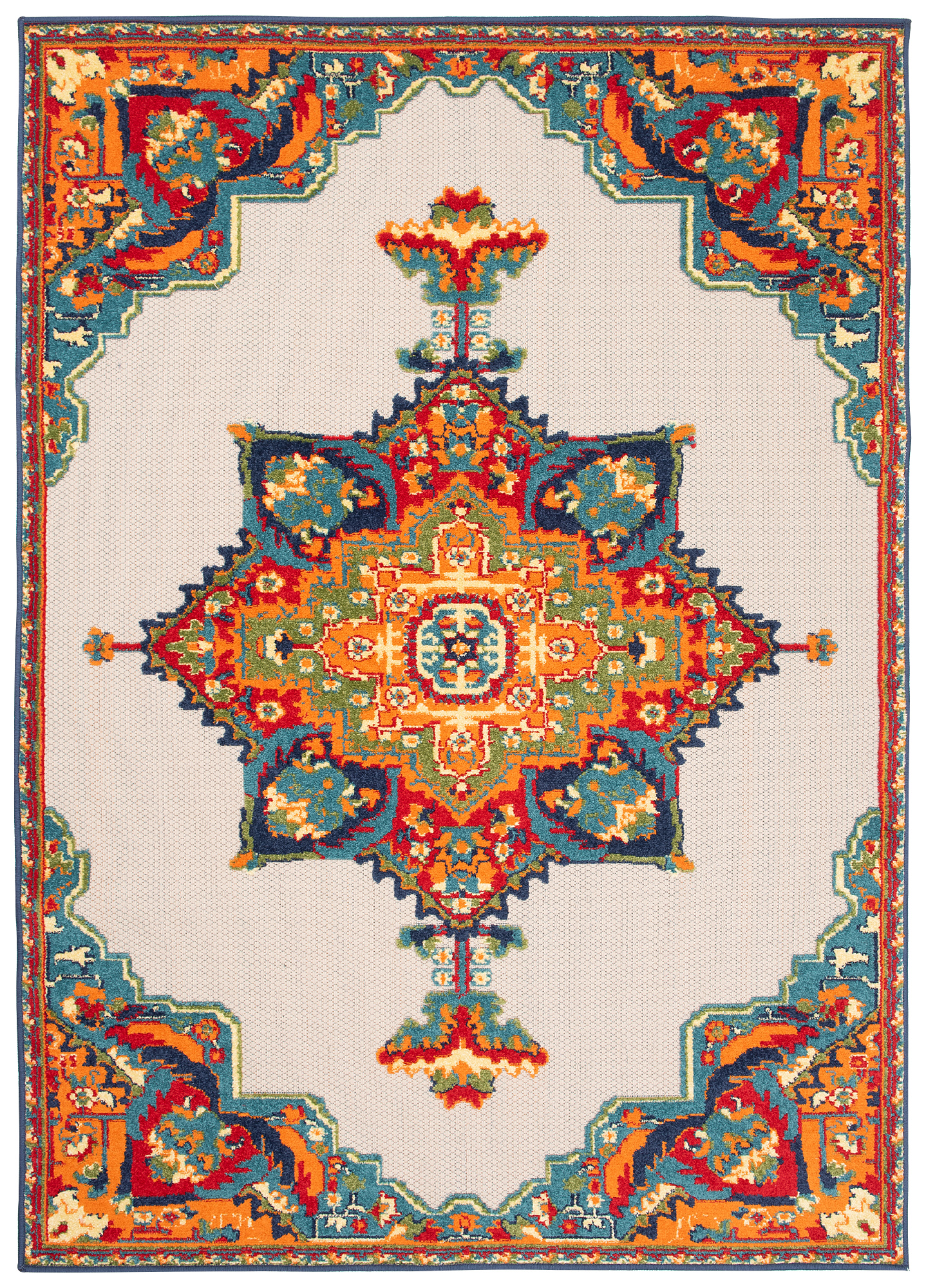Area Rug Patio Outdoor Multicolour Vintage