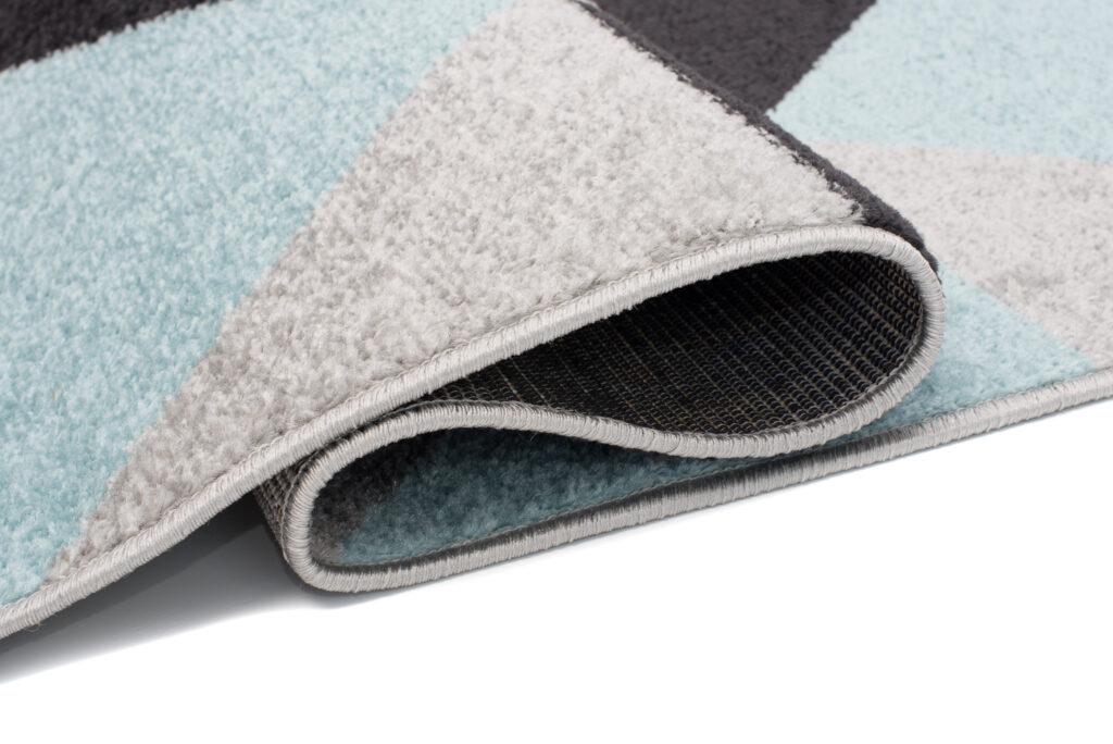 Area Rug Lazur Geometric Triangles Grey Black Turquoise