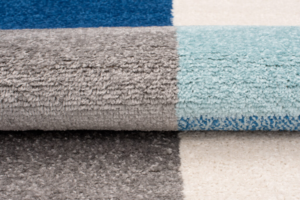 Area Rug Lazur Geometric Squares Grey Blue