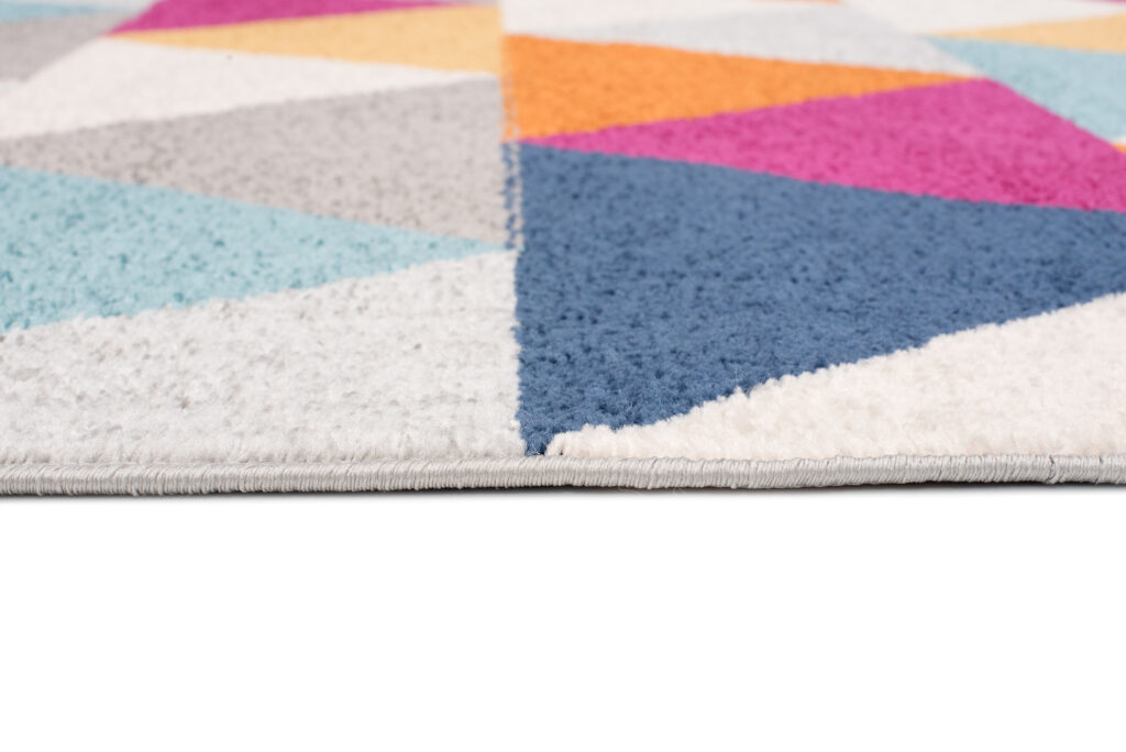 Area Rug Lazur Geometric Triangles Multicolour Orange