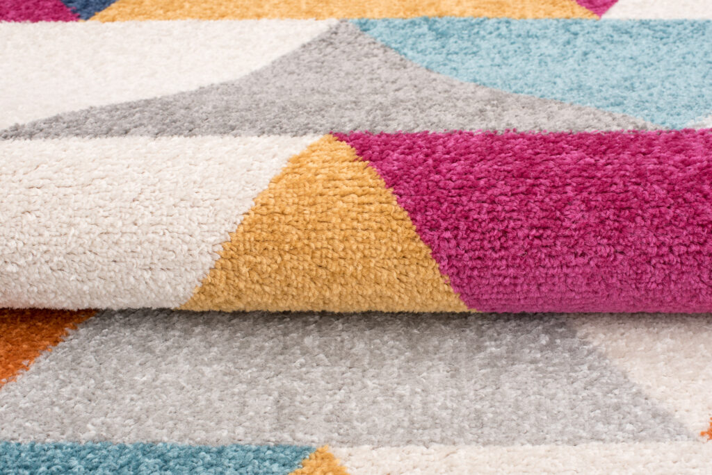 Area Rug Lazur Geometric Triangles Multicolour Orange