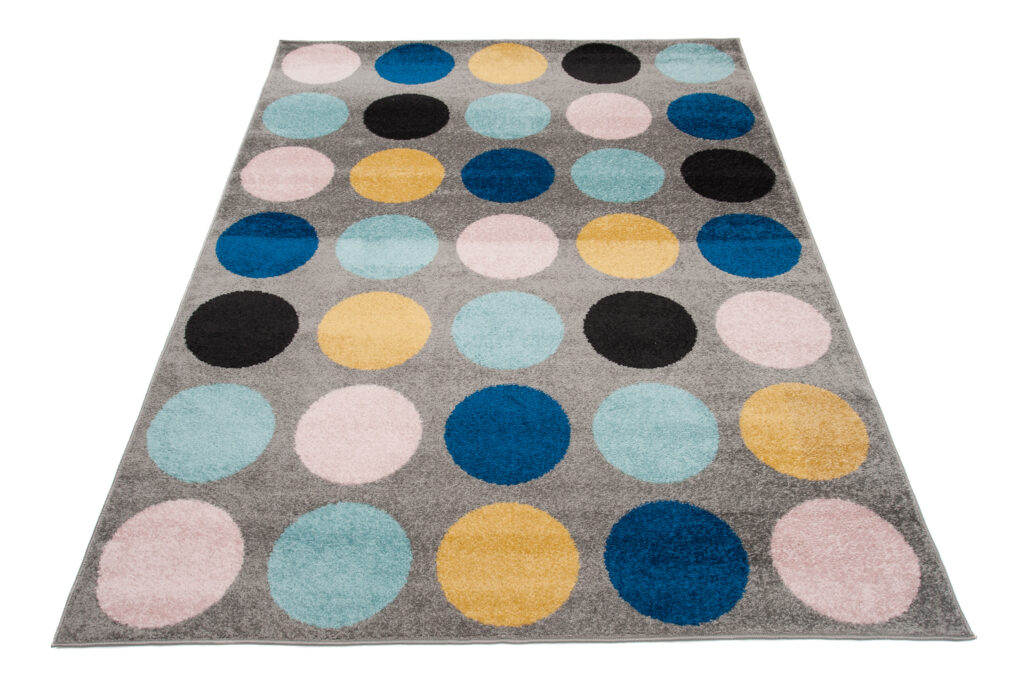 Area Rug Lazur Geometric Circle Grey Blue Yellow