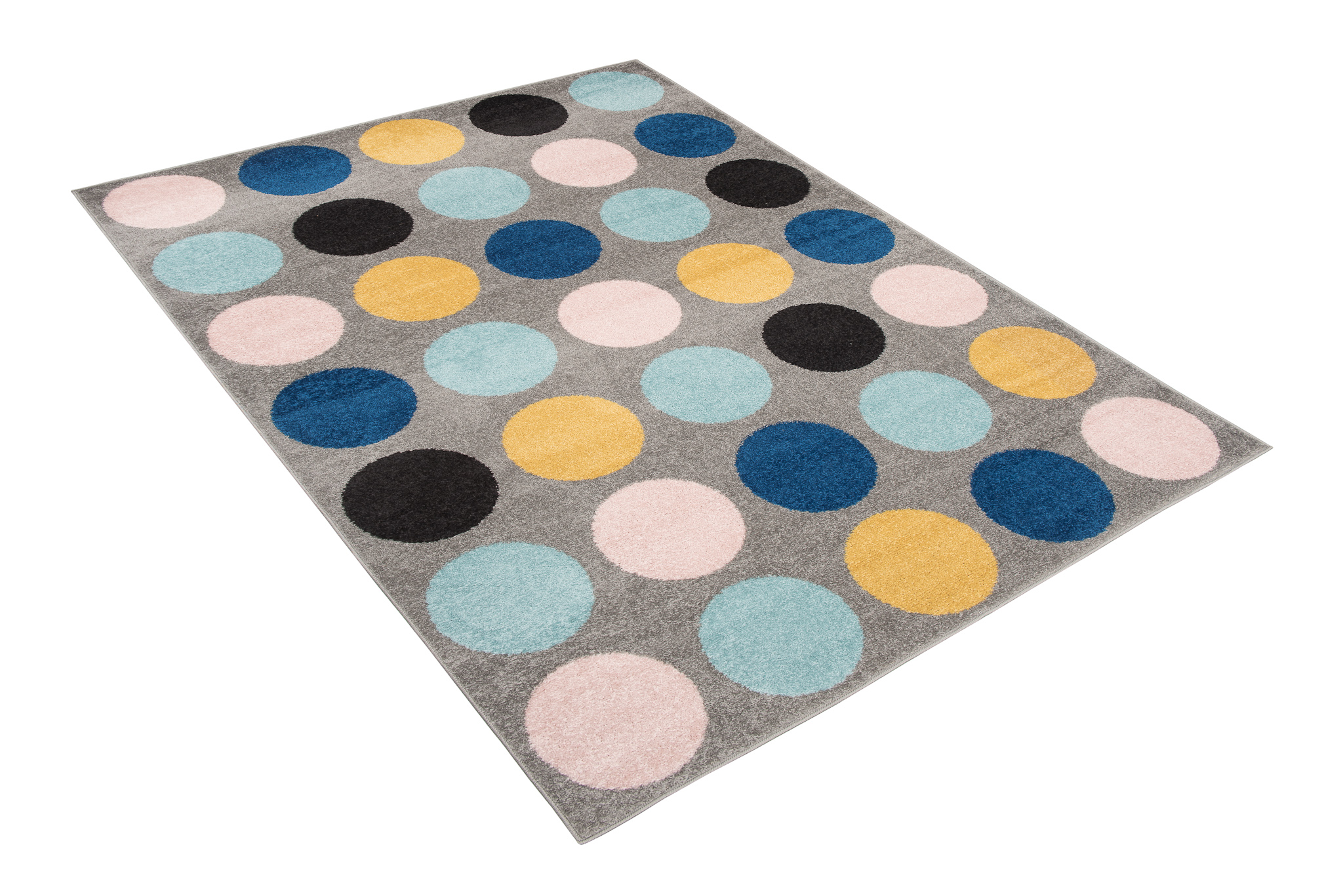 Area Rug Lazur Geometric Circle Grey Blue Yellow
