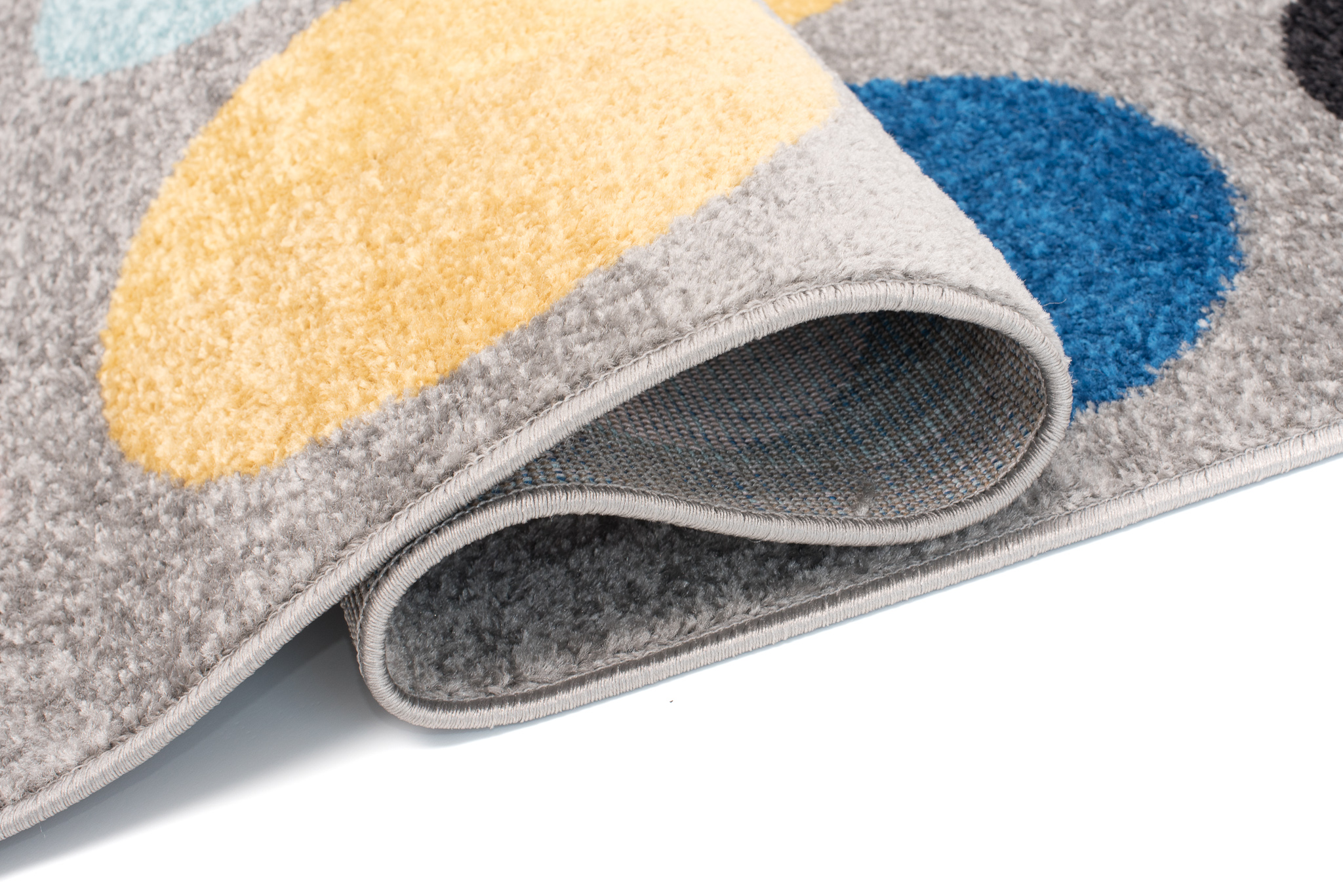 Area Rug Lazur Geometric Circle Grey Blue Yellow