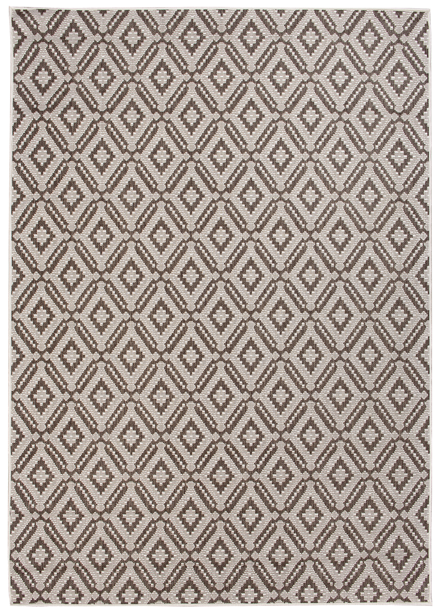 Area Rug Capri Sisal Modern Indoor Outdoor Brown Geometric Diamond