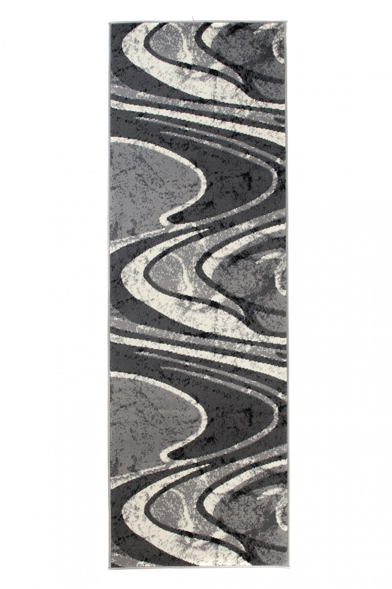 Carpet Runner Dream Grey Cream Abstract Waves