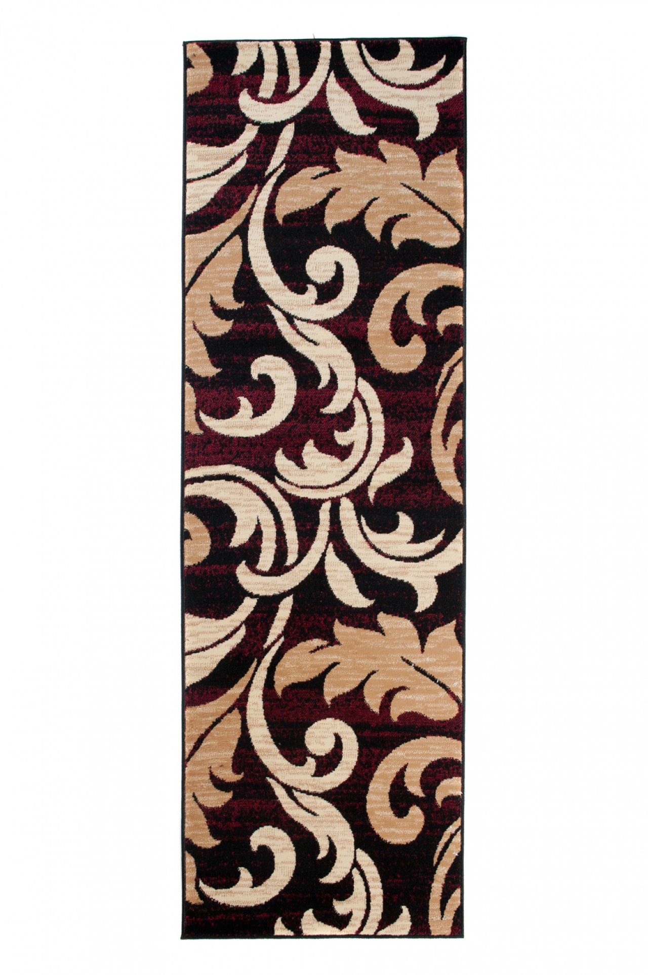 Carpet Runner Dream Burgundy Cream Ornaments Leaves