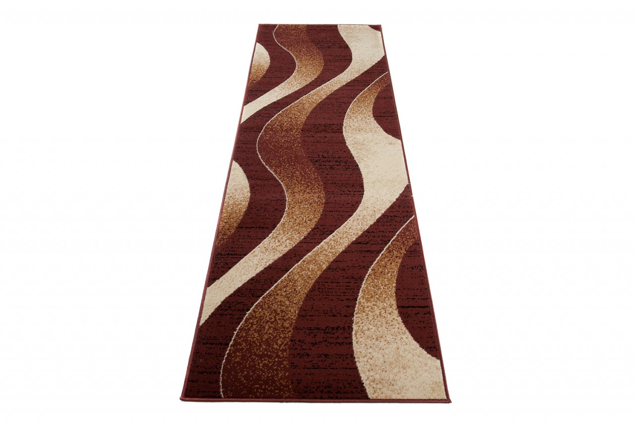 Carpet Runner Dream Brown Beige Abstract Waves