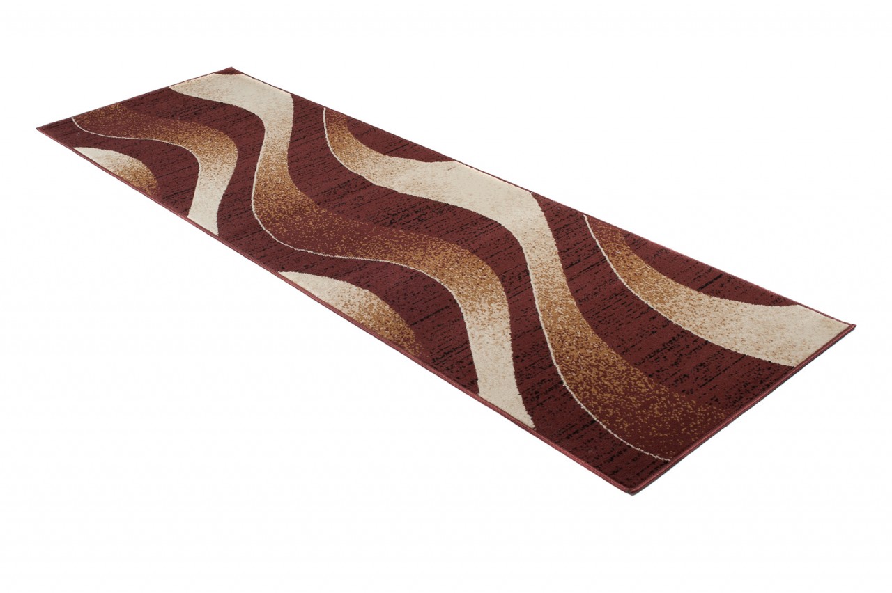 Carpet Runner Dream Brown Beige Abstract Waves