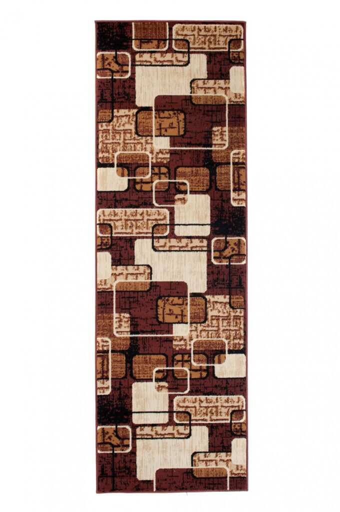 Carpet Runner Dream Brown Geometric Rectangles
