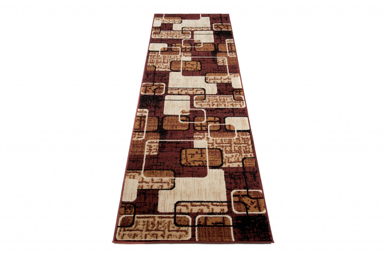 Carpet Runner Dream Brown Geometric Rectangles
