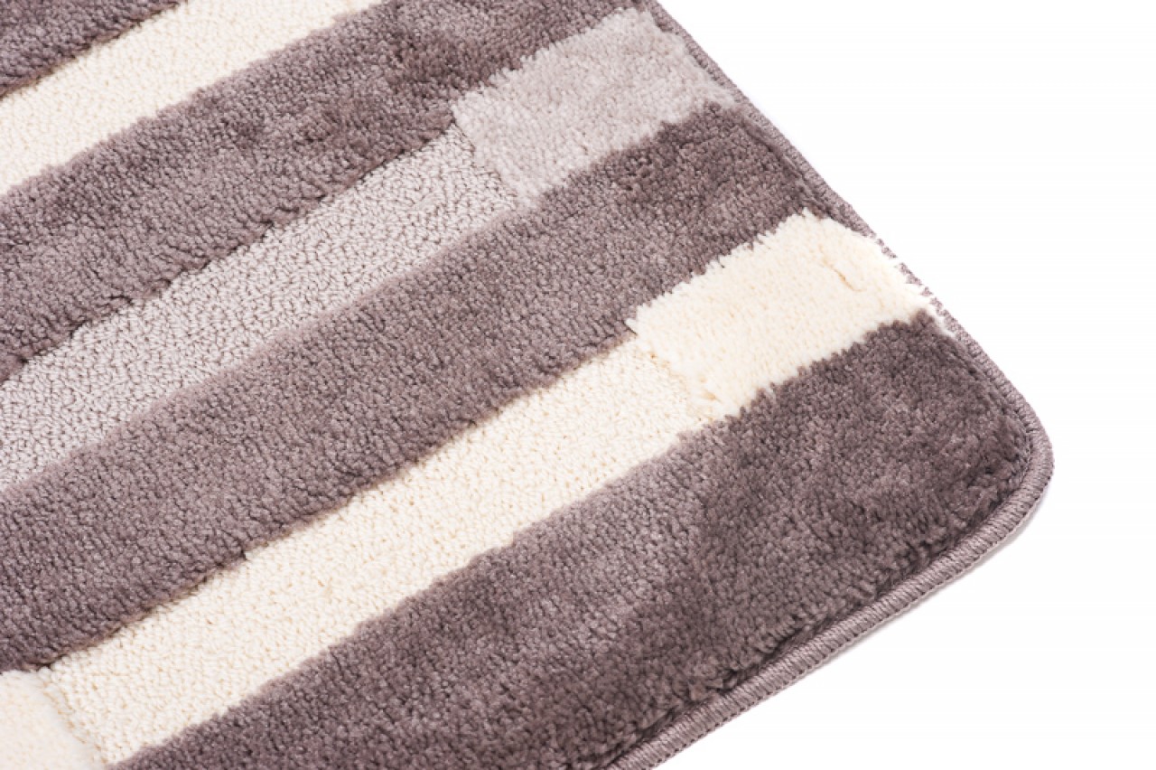 Bathroom Mat Mono Non-Slip Washable Fume Cream 3PC