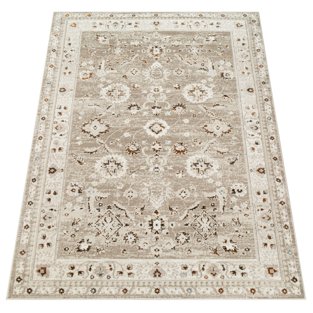 Area Rug Retro Grey Copper Ornaments Vintage