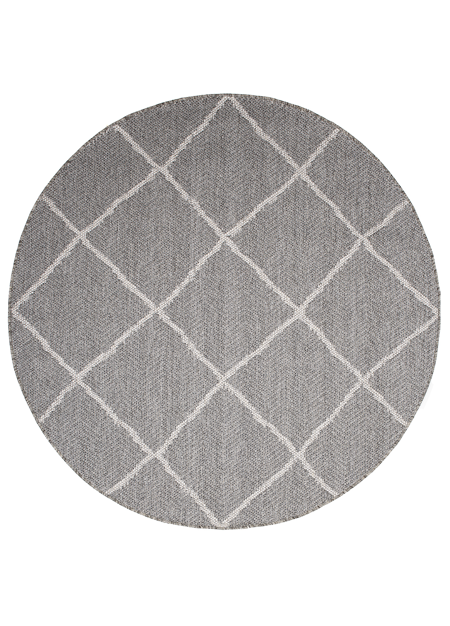 Area Rug Arruba Round Indoor Outdoor Grey Checkered