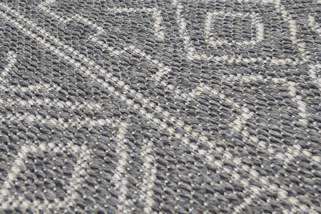 Area Rug Arruba Round Indoor Outdoor Grey Ethnic Frame