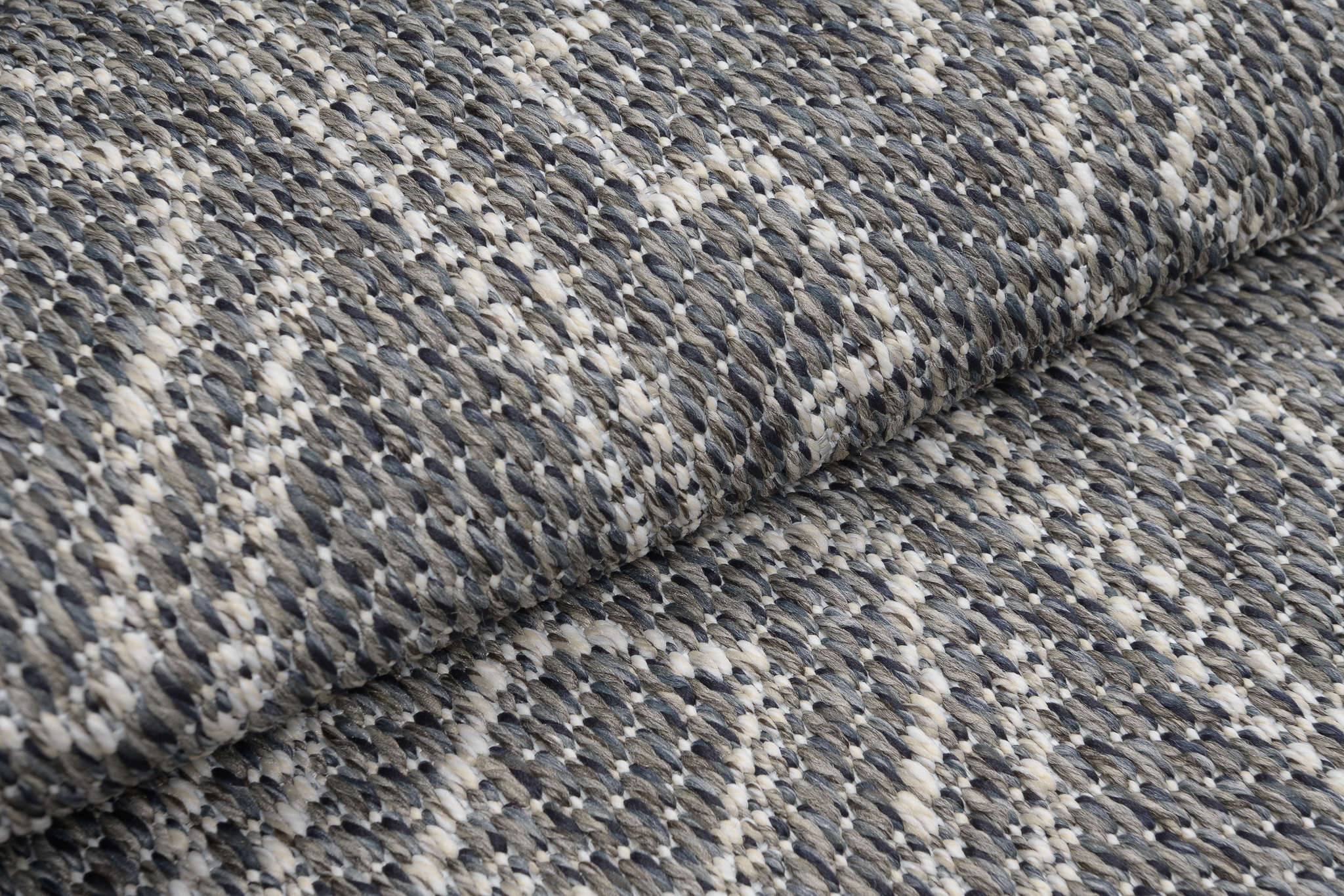Area Rug Arruba Round Indoor Outdoor Grey Ethnic Frame