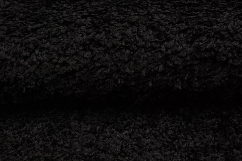 Area Rug Evra Shaggy Dark Plain Black