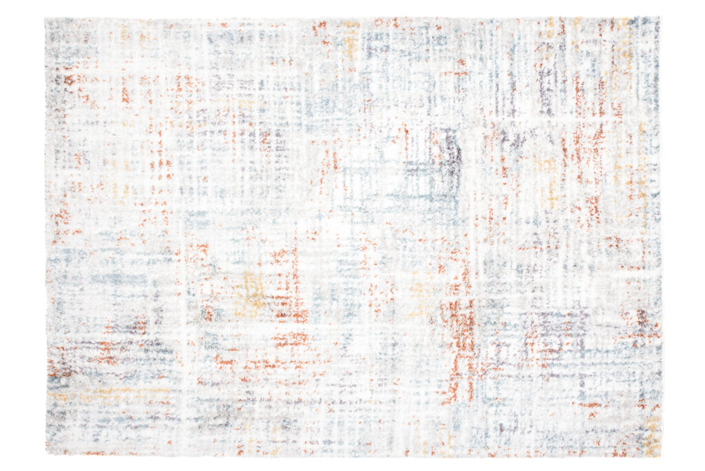 Area Rug Modena Shaggy Rusty Grey Stripes