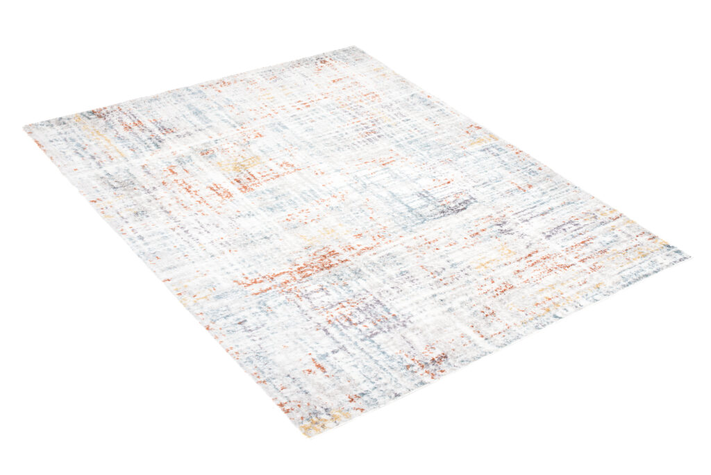Area Rug Modena Shaggy Rusty Grey Stripes