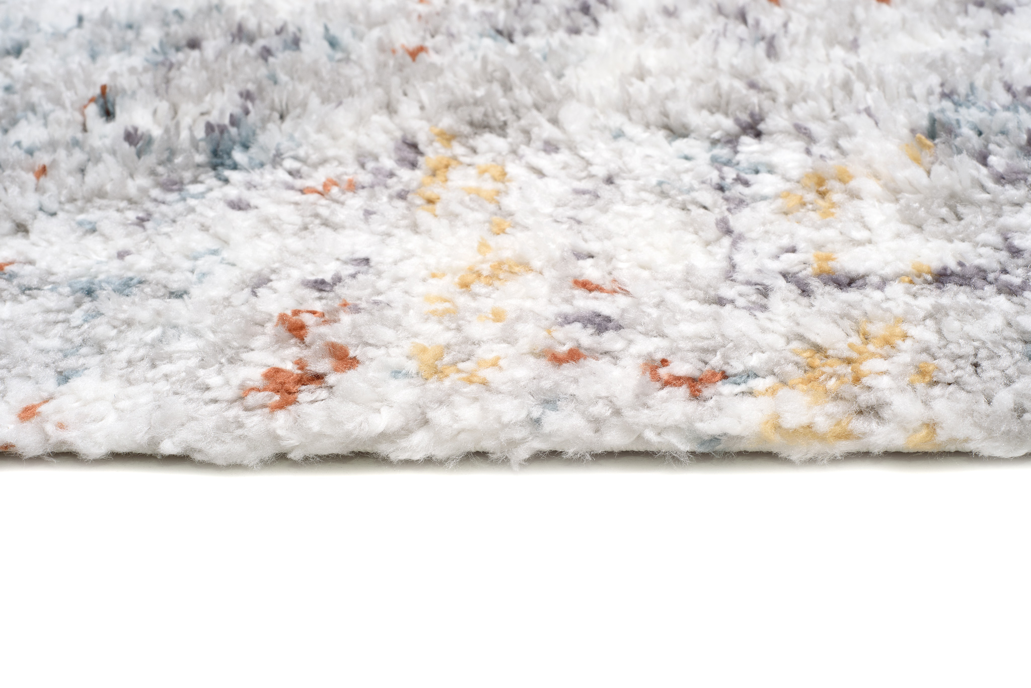 Area Rug Modena Shaggy Rusty Grey Stripes