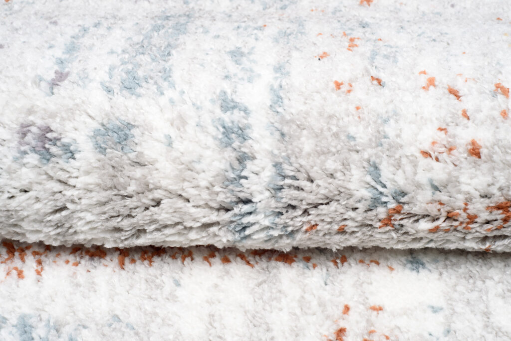 Area Rug Modena Shaggy Rusty Grey Stripes