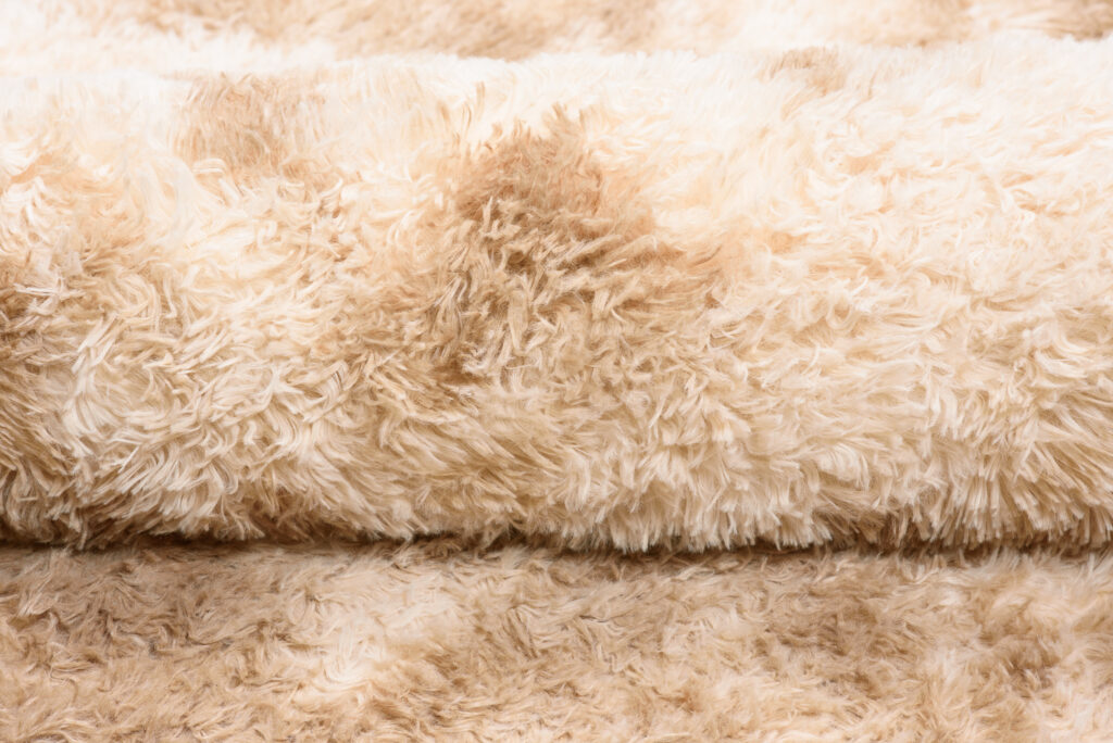 Area Rug Silk Dyed Round Shaggy Soft Non-Slip Beige