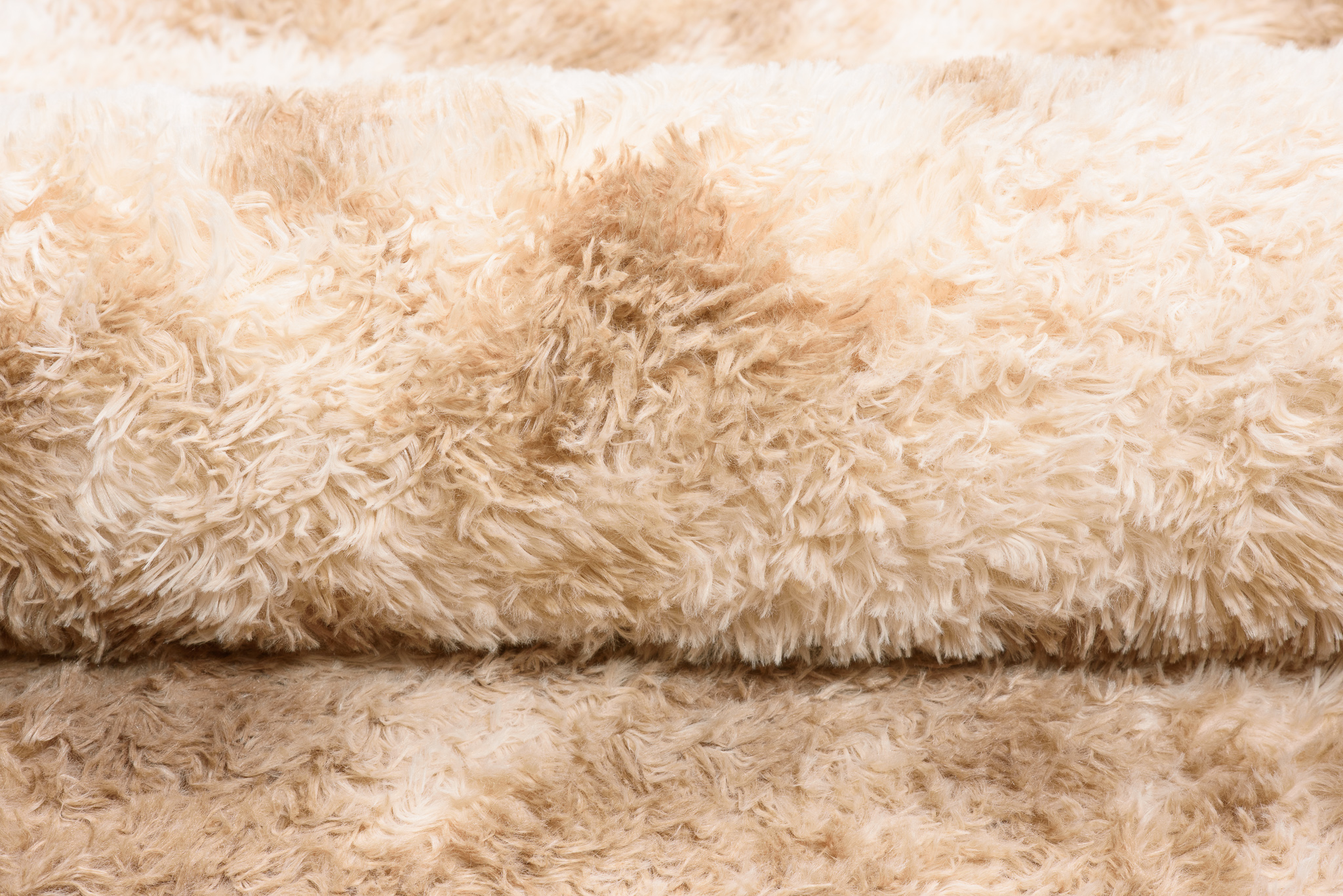 Area Rug Silk Dyed Round Shaggy Soft Non-Slip Beige