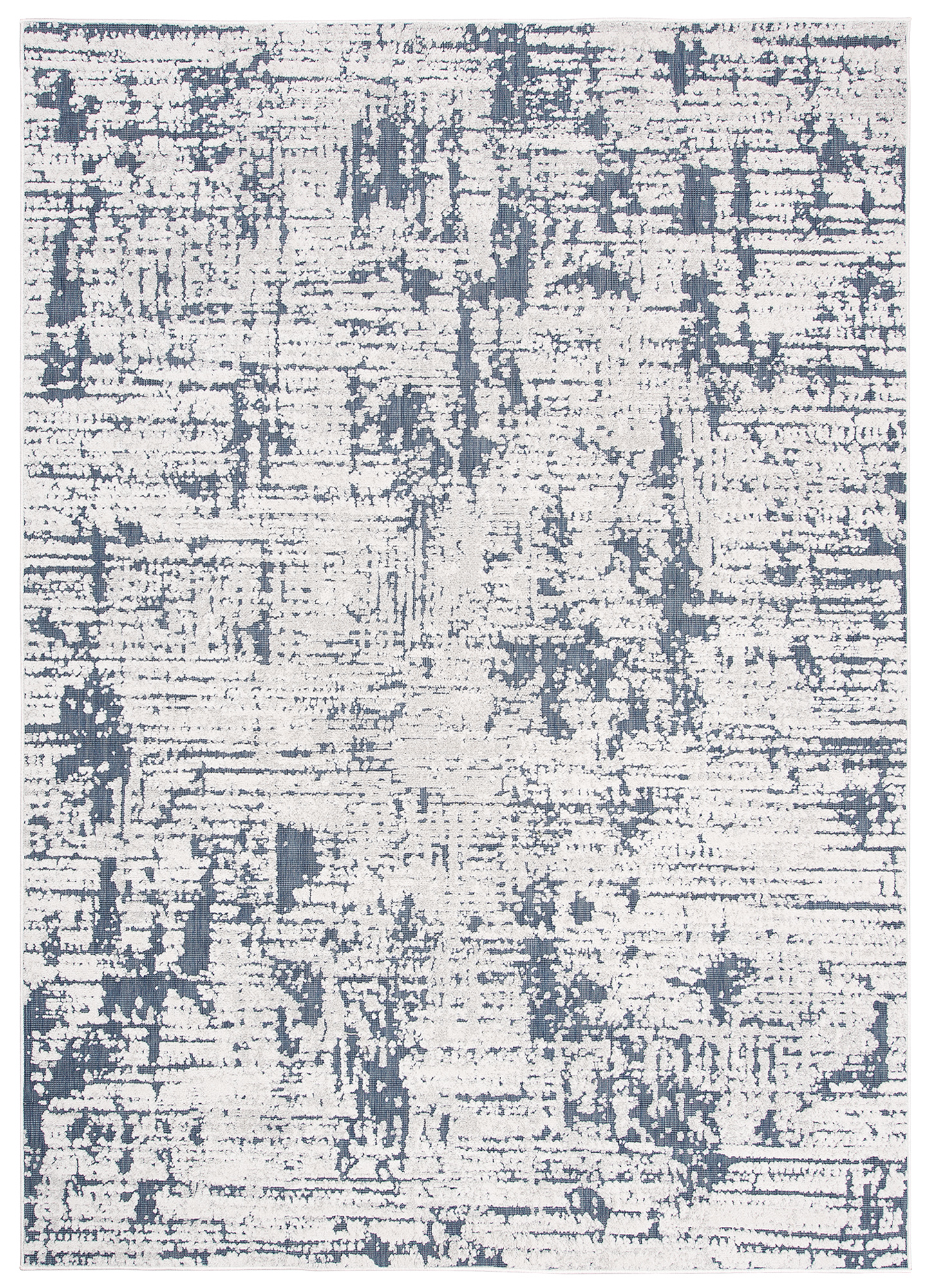 Area Rug Lotus Modern Abstract Lines Ivory Blue