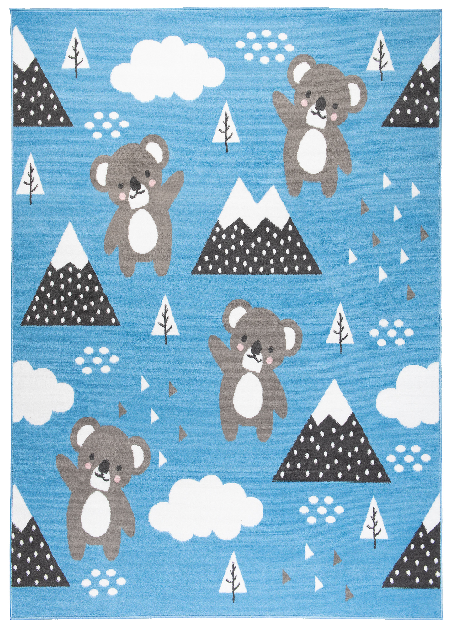 Area Rug Jolly Play Mat Blue Grey Koala Bear