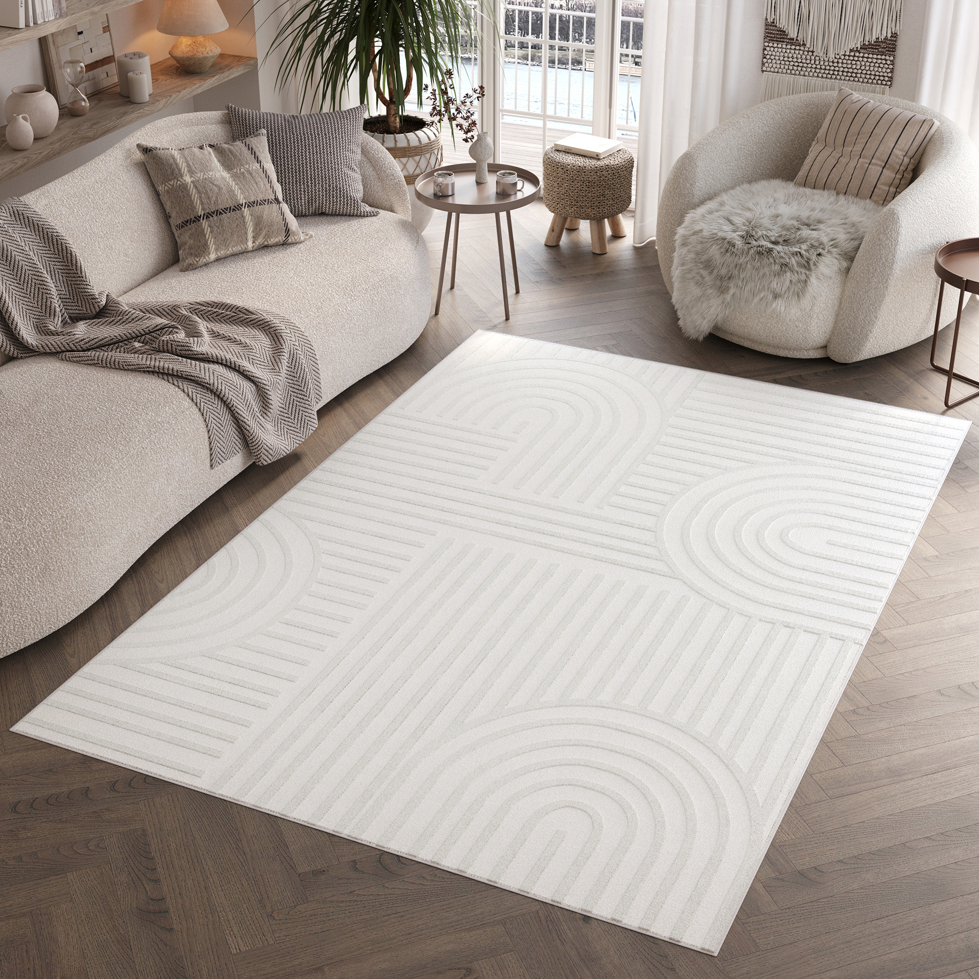 Area Rug Hygge Off-White Geometric
