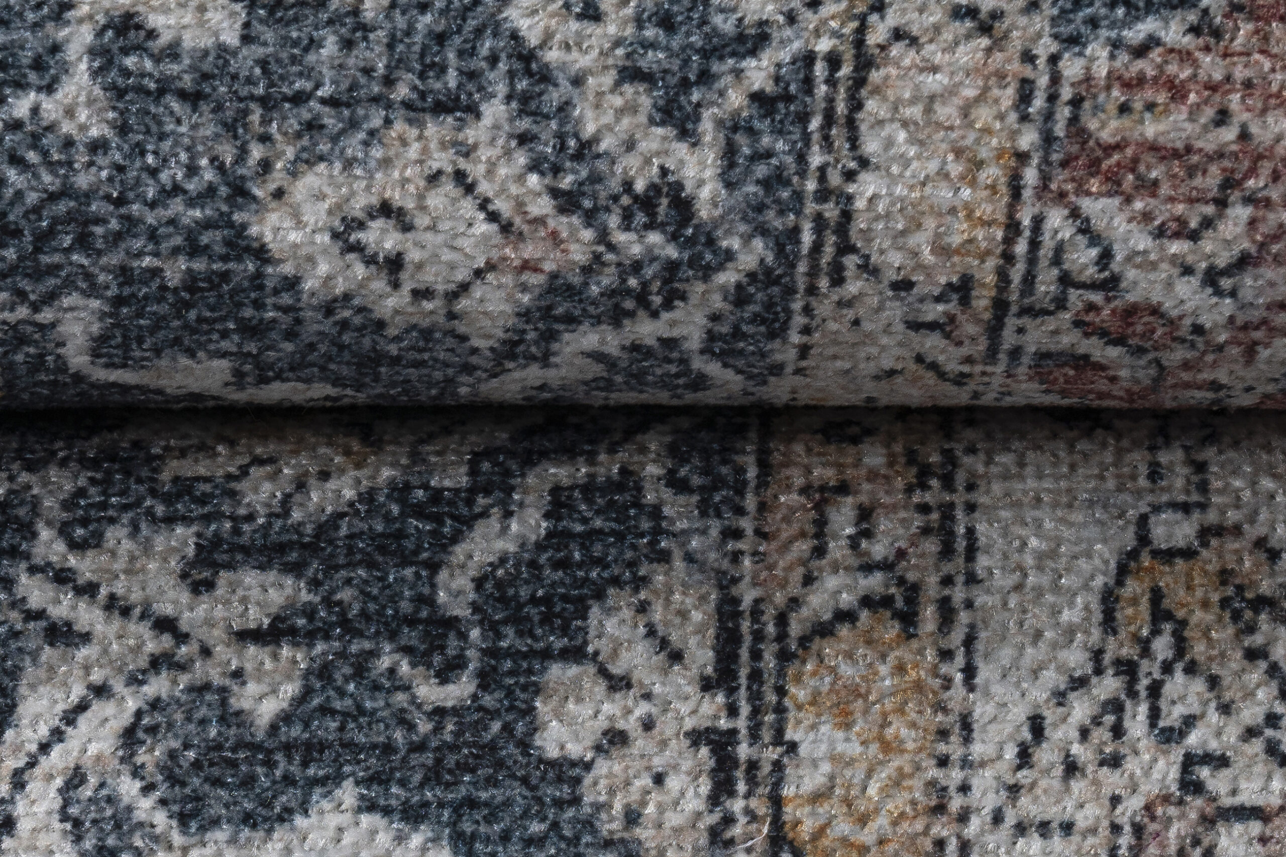 Area Rug Ritz Blue Cream Vintage Rosette
