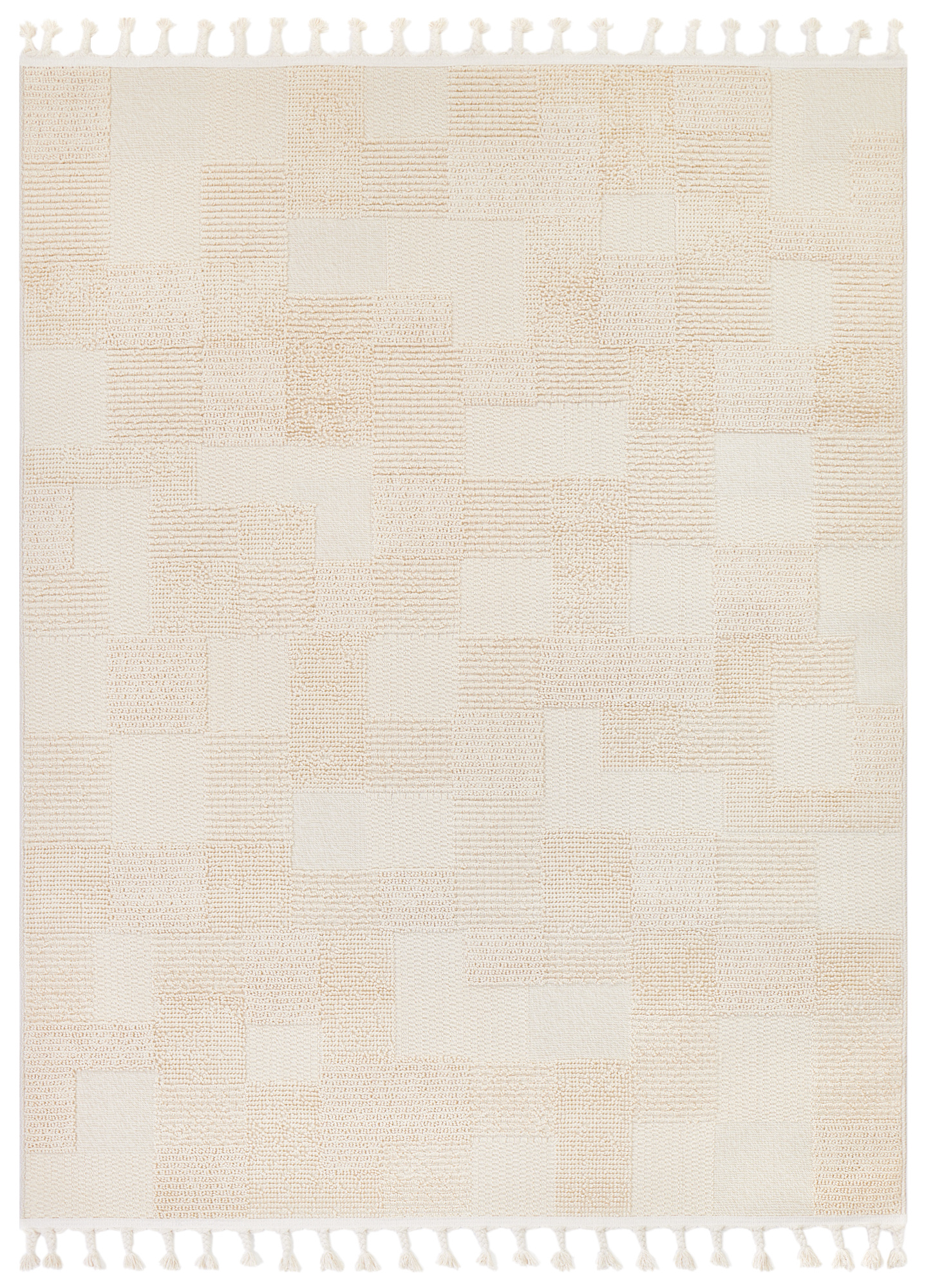 Area Rug Rio Loop Outdoor Cream Checkered