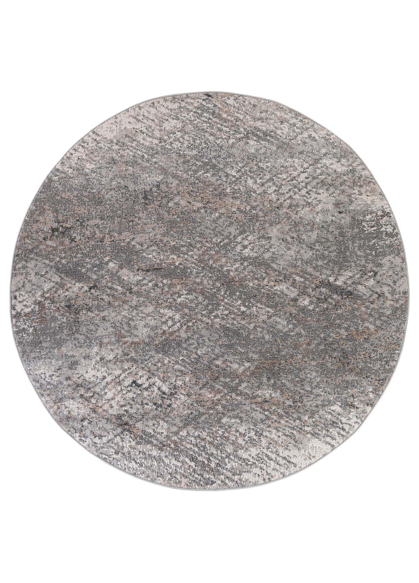 Area Rug Valley Round Dark Grey Abstract Lines