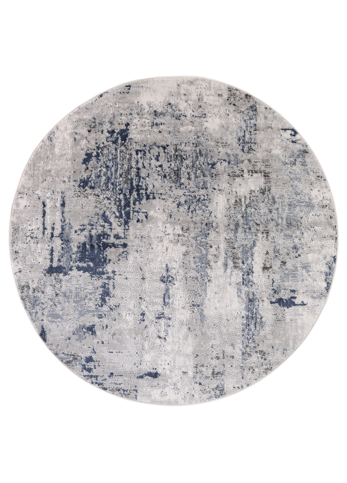 Area Rug Sky Round Grey Blue Abstract Flecked