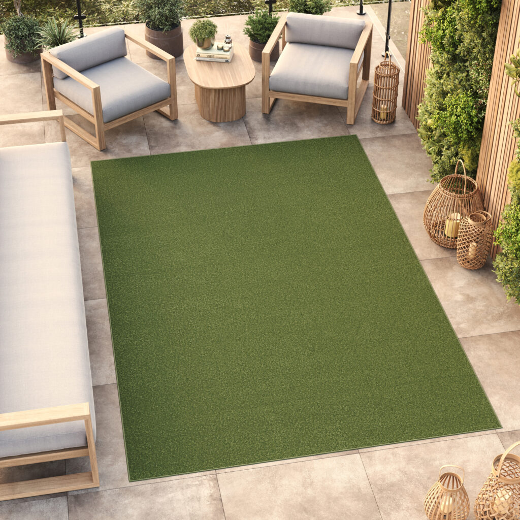 Area Rug Mono Indoor Outdoor Green