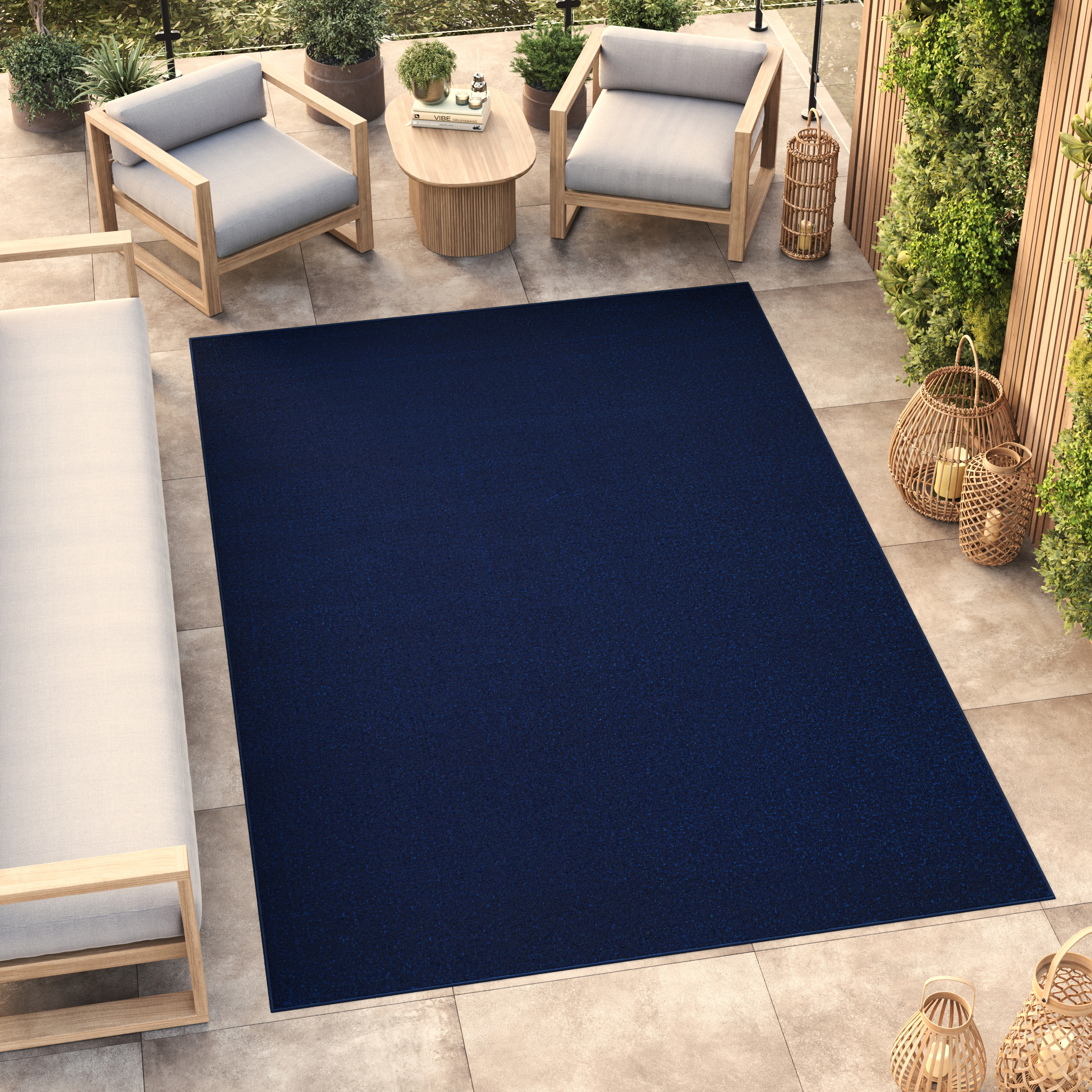 Area Rug Mono Indoor Outdoor Navy