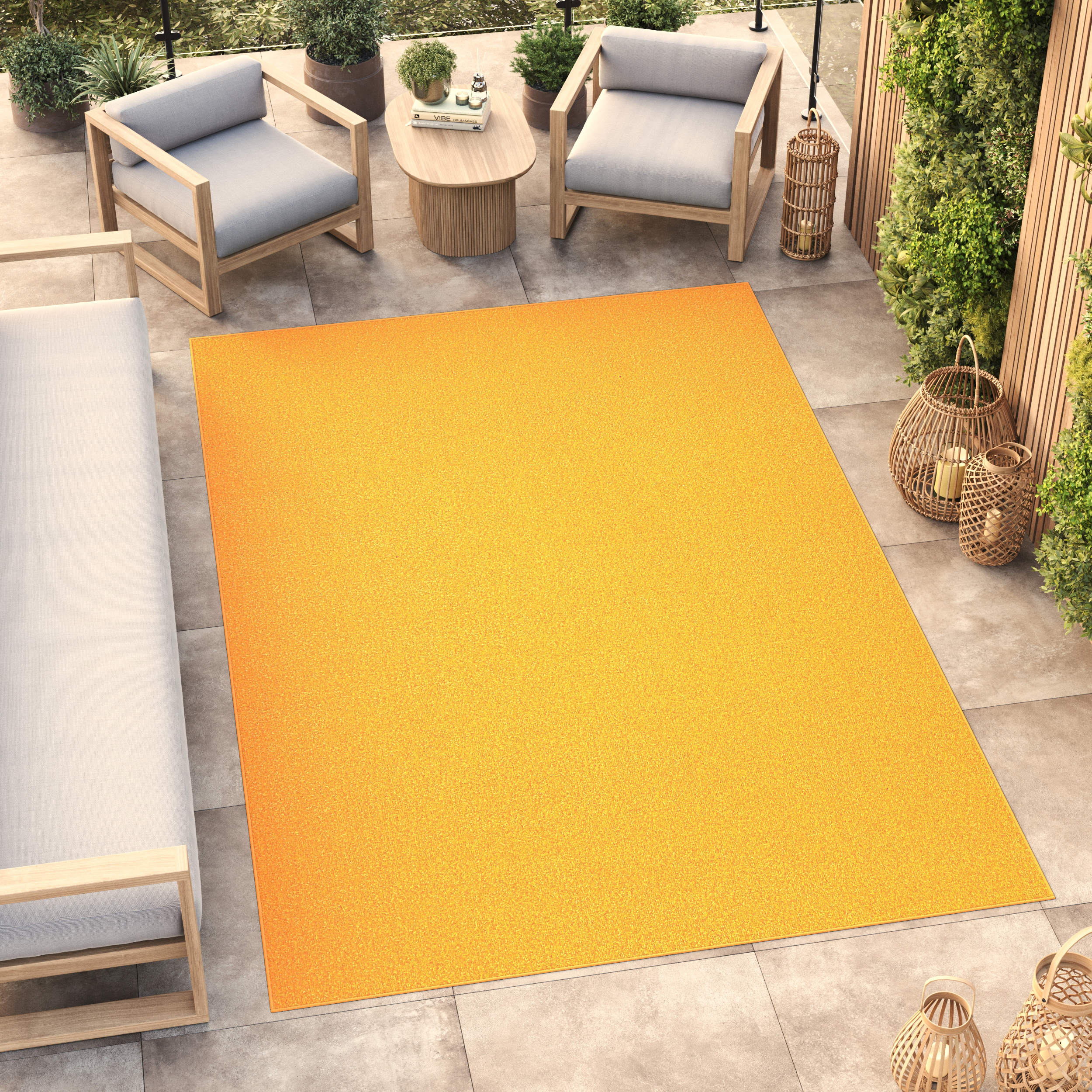 Area Rug Mono Indoor Outdoor Yellow