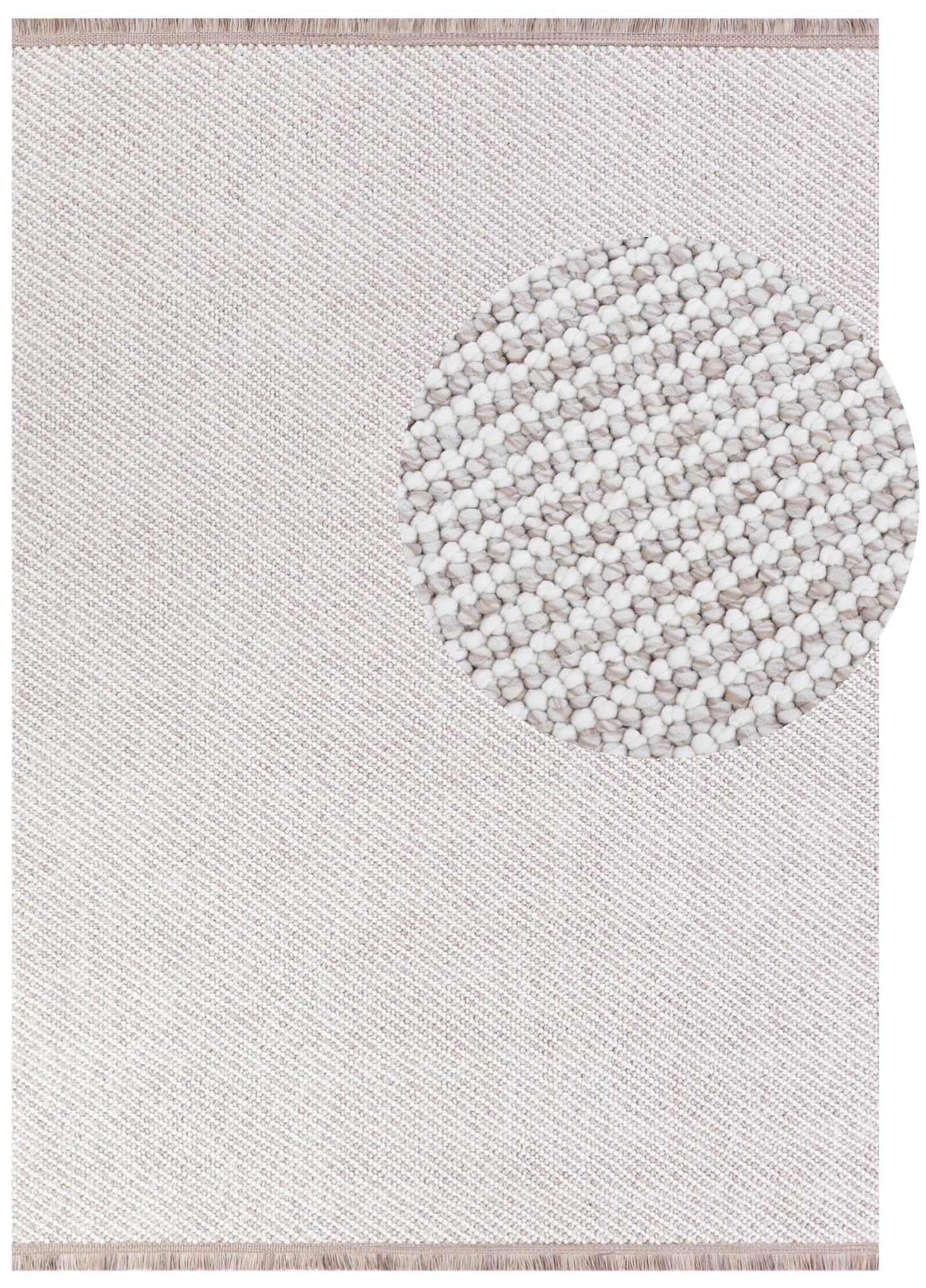 Area Rug Agra Beige Modern with Fringes