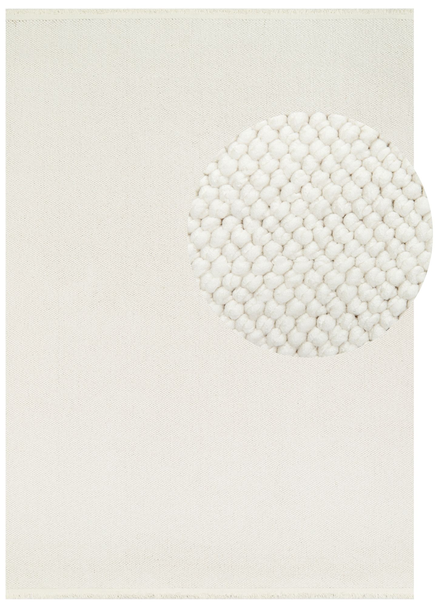Area Rug Agra Cream Modern with Fringes
