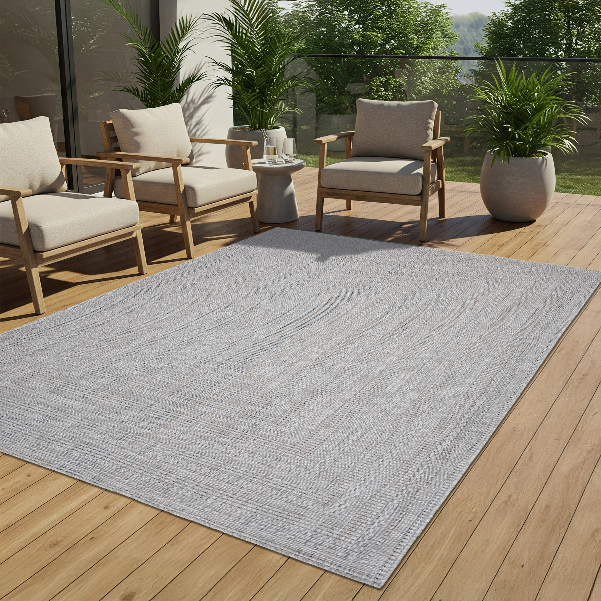 Area Rug Melissa Grey Melange Geometric Indoor Outdoor