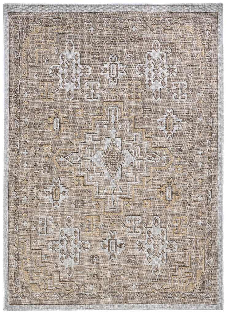 Outdoor Area Rug Yucana Brown Grey Vintage