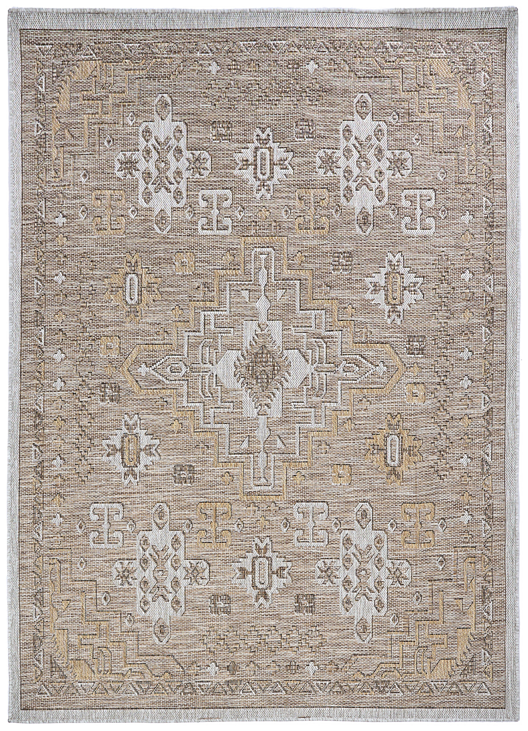 Outdoor Area Rug Yucana Brown Grey Vintage
