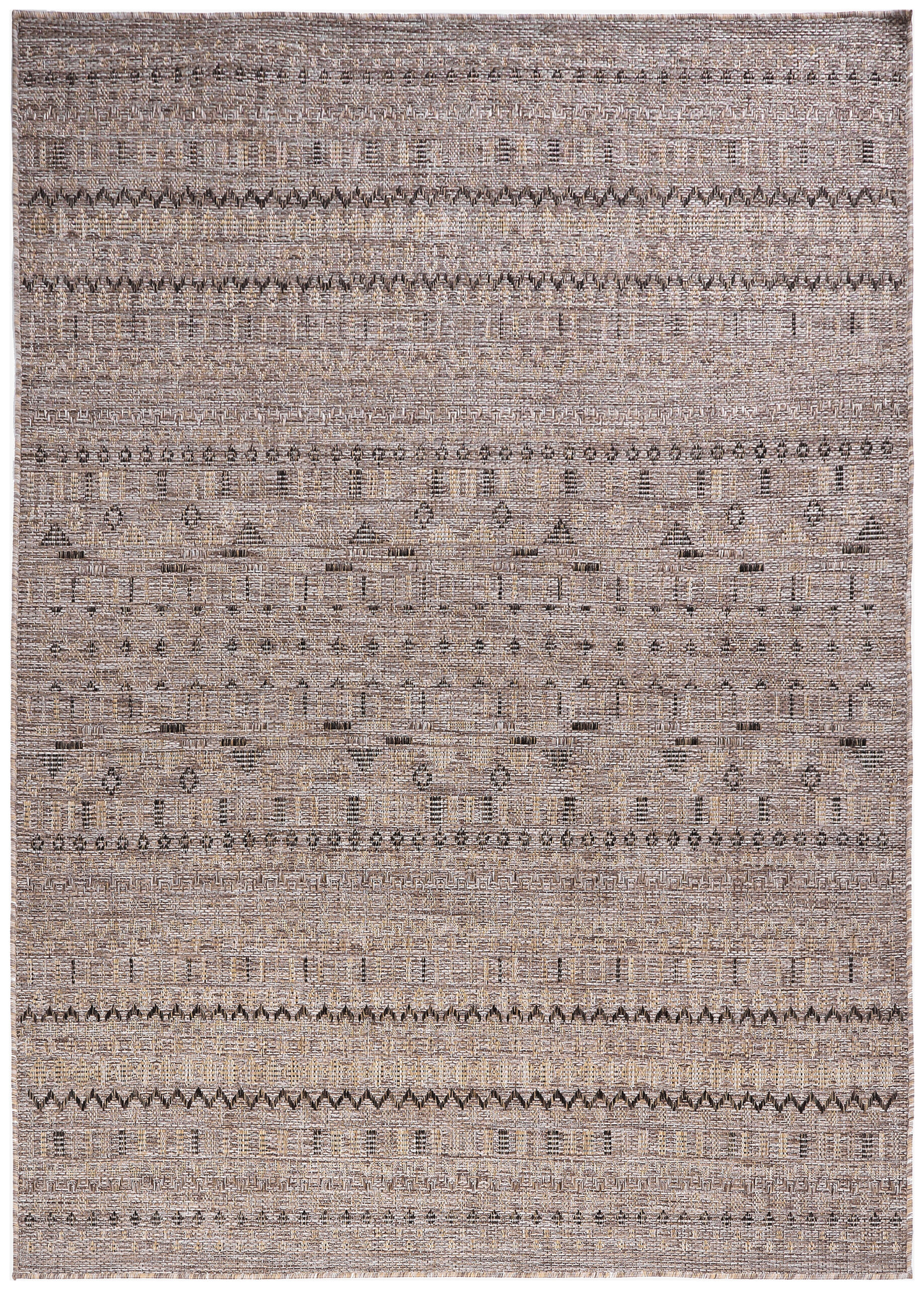 Outdoor Area Rug Yucana Brown Zigzag