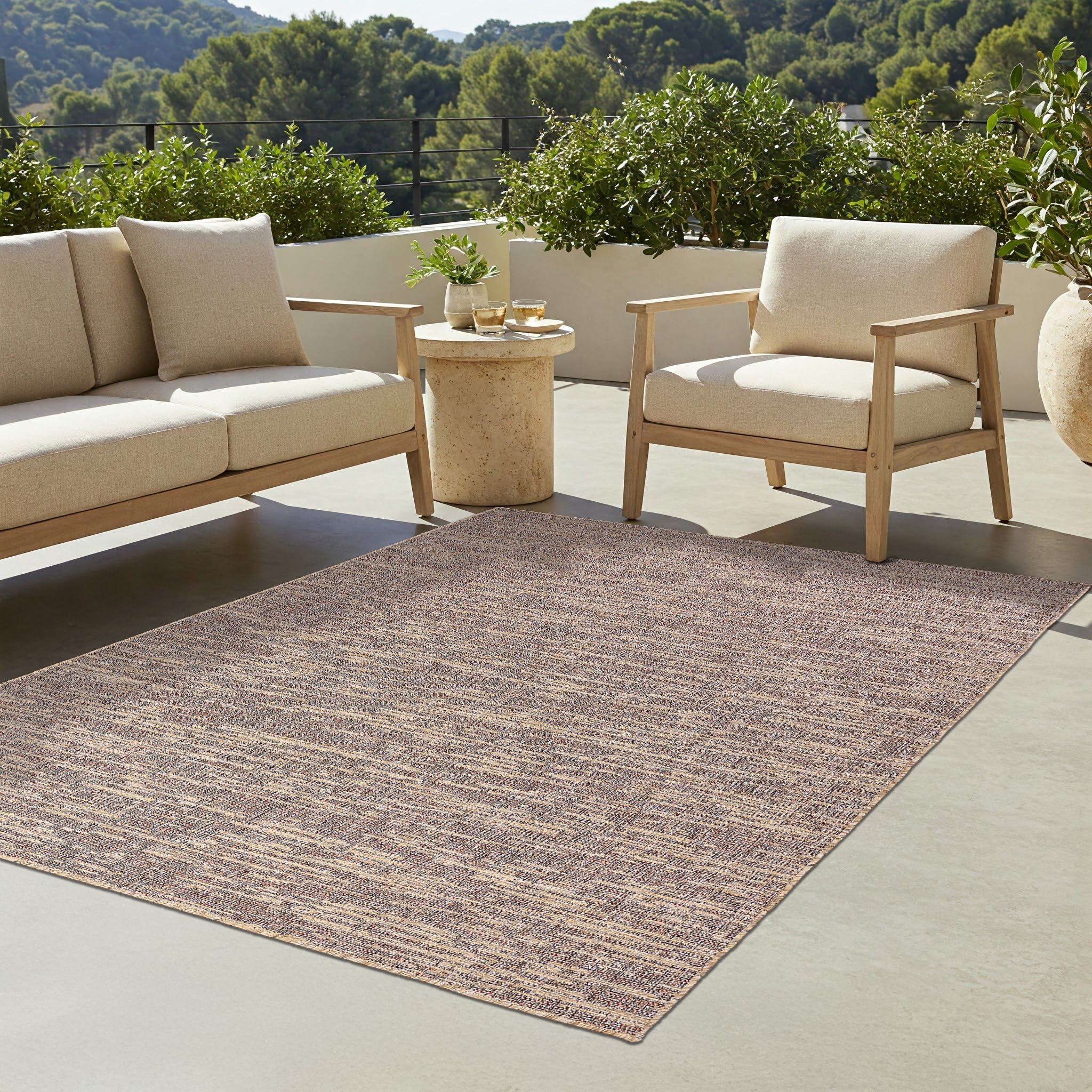 Outdoor Area Rug Yucana Brown Melange