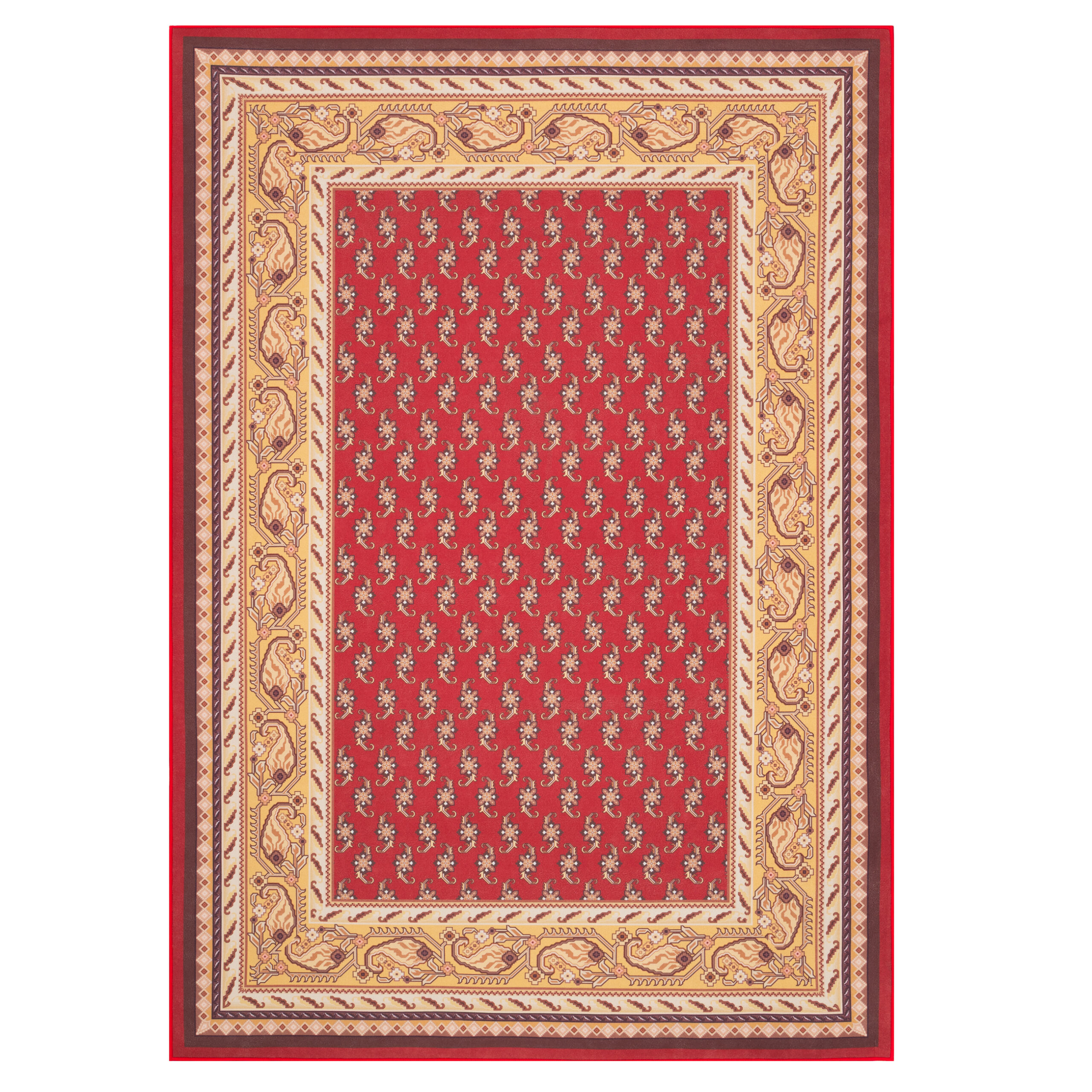 Area Rug Nora Red Traditional Anti-Slip