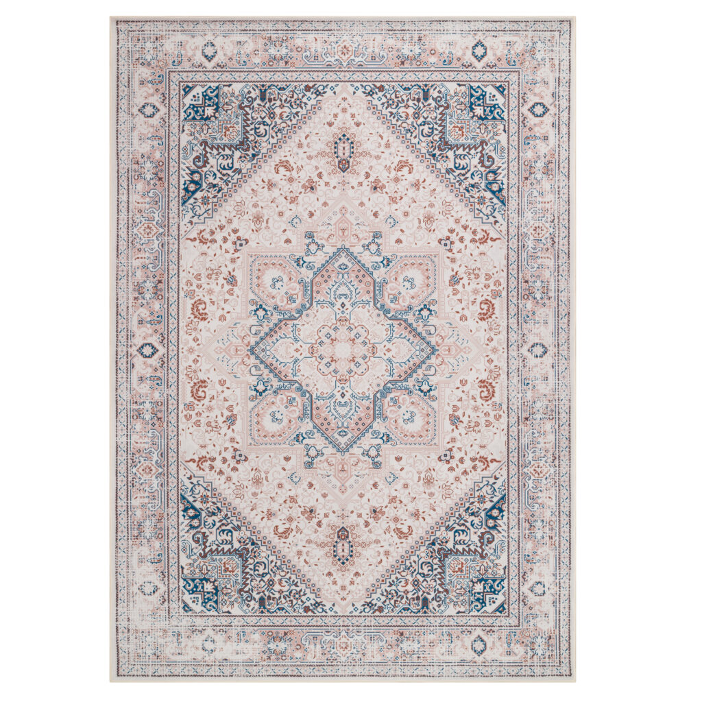 Area Rug Nora Cream Blue Anti-Slip